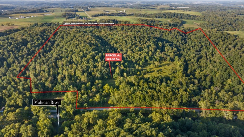 120+/ Acre Wooded Retreat Mohican River Area Loudonville, OH